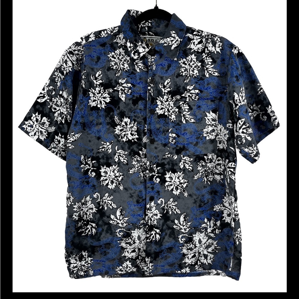 Hana Bay Hawaiian Short Sleeve Button Down Island Size Medium